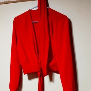 Red blouse fashion nova